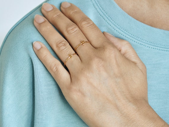 Stackable initial shop rings gold