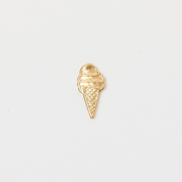 A unique pin handmade pin Icecrem Summer Ice Cream Cone  Golden Pin