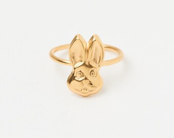 Goldener Ring Ente Bunny Hase Smiley Ostern Hasenring