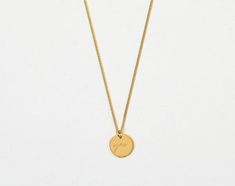 Goldene Plättchenkette mit Gravur Goldkette mit Plättchen YES für Ja- Sager NO Silberkette oder Roségoldkette
