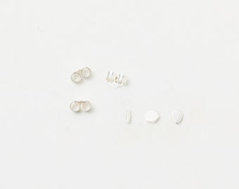 Set van 3 oorknopjes mini dot bar druppels sterling zilveren oorknopjes oorbellen stokjes in 925 zilver verguld