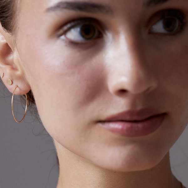 A Pair of very fine Sterling Silver Hoops Differerent Sizes  Earrings 925 Silver Thin hoops  Golden Or Rosegolden Hoops