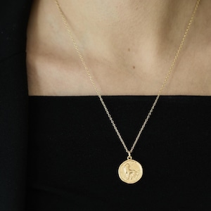 SPRZEDAŻ Złoty łańcuszek zodiak moneta gwiazdy astrologia biżuteria codzienna złoty łańcuszek zodiak konstelacja amulet