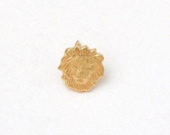 UNIKAT Winziger Pin Mini Brosche Löwe Löwenkopf Leo  goldener Mini-Pin