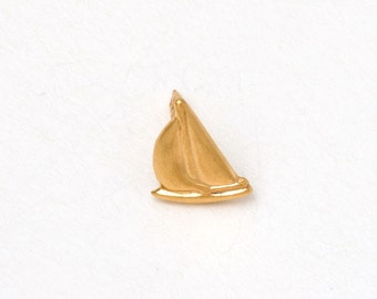 UNIKAT Tiny pin mini broche barco velero sol de verano mini pin dorado
