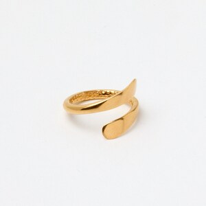 SALE Golden Stackable statement double wired Ring adjustable Eternity Ring gold Plated image 3