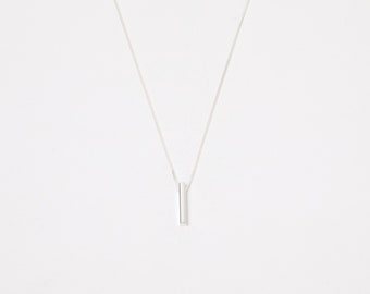 Sterling Silver Gold plated Golden  Short Necklace with a tiny Bar Stick  pendant  Minimal Necklace  Sterling silver