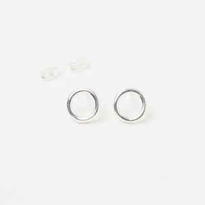 SALE Last Pair of Silver Hoops  Studs Circle Earstuds Sterling Silver Studs Earrings Studs