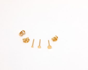 Teeny Tiny Set of 3 dot studs  Small Studs Disc Earstuds Rosegold Silver 925 Silver Rose Gold Plated Circle layering