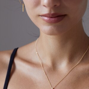 Golden Hoops Sterling Silver Bar Hoops Dangly Earrings with a moving pendant image 3