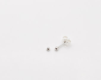 A Pair of Tiny Ear Studs Ball Earstuds 2mm Sterling Silver 925 Silver Ball Studs Earrings Choose Your Colour Rose Gold Gold Or Silver