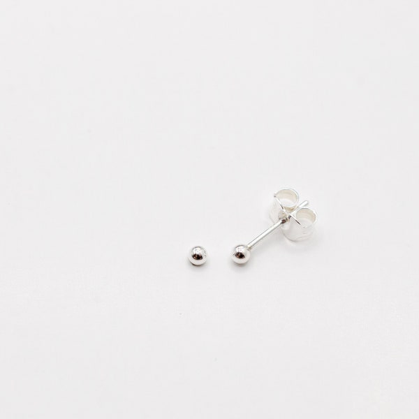 A Pair of Tiny Ear Studs Ball Earstuds 2mm Sterling Silver 925 Silver Ball Studs Earrings Choose Your Colour Rose Gold Gold Or Silver