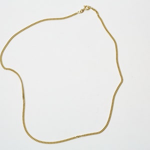 Golden Necklace Casual Look simple and chic golden Necklace Chain Sterling Silver Curbchain Choker image 1