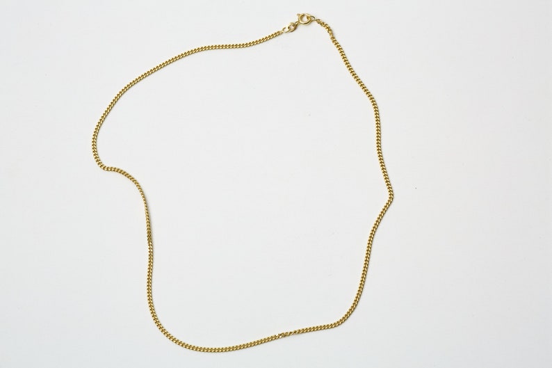 Golden Necklace Casual Look simple and chic golden Necklace Chain Sterling Silver Curbchain Choker image 1