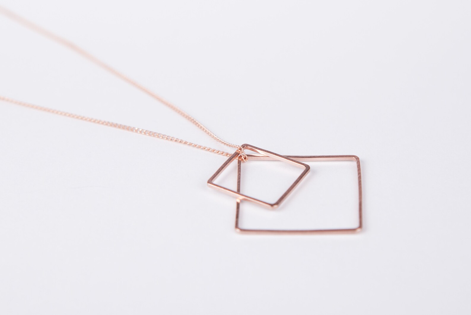 Long Golden Diamond Necklace Gold Plated Necklace Triangle Etsy