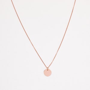 Golden Disc Necklace Sterling Silver Disc Ring Circle Coin Golden Necklace Rosé