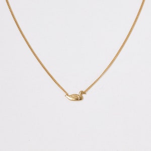 Golden Necklace with a small Duck Duckling  Fine golden necklace