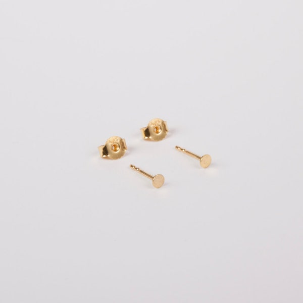 Mini Dot Ohrstecker Plättchenohrstecker Winzige Goldene Studs Mini Studs Roségoldene oder Silberne Pünktchenstecker 2, 3 oder 4mm