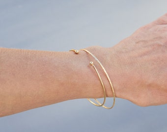 Set van 2 gehamerde Bangle 925 zilver in gouden, zilveren manchet Hoop Bangle Boho armband armband polsbandje