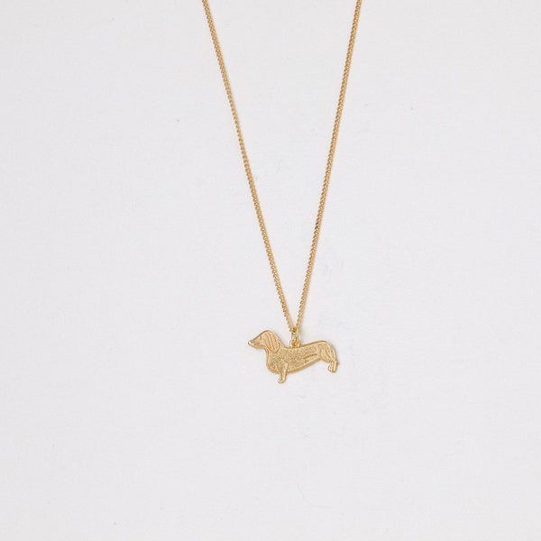 Golden Dog Collier Dackel Teckel Dachshund Necklace  Dog Pendant Dog Lover Dogs