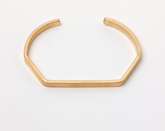 Brazalete grueso ajustable en pulsera de oro brazalete de aro cuadrado hexágono tamaño ajustable