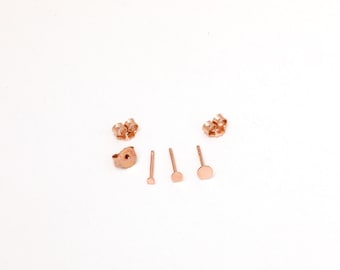 3er Set  Dot Ohrstecker Sterling silver Golden Roségolden Dots Punkte  Paar Teeny Tiny  Plättchenstecker Stecker Ohrschmuck