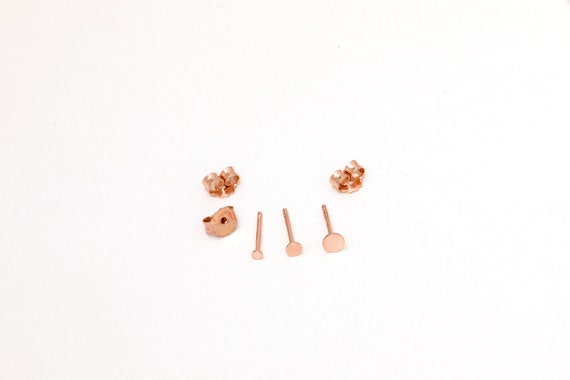 3er Set  Dot Ohrstecker Sterling silver Golden Roségolden Dots Punkte  Paar Teeny Tiny  Plättchenstecker Stecker Ohrschmuck