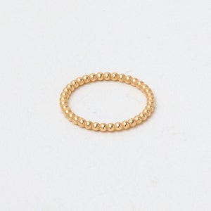 Fine Sterling Silver Ring little beads ball ring gold or silver stackable ring Ballring