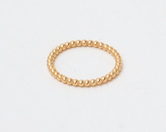 Fine Sterling Silver Ring little beads ball ring gold or silver stackable ring Ballring