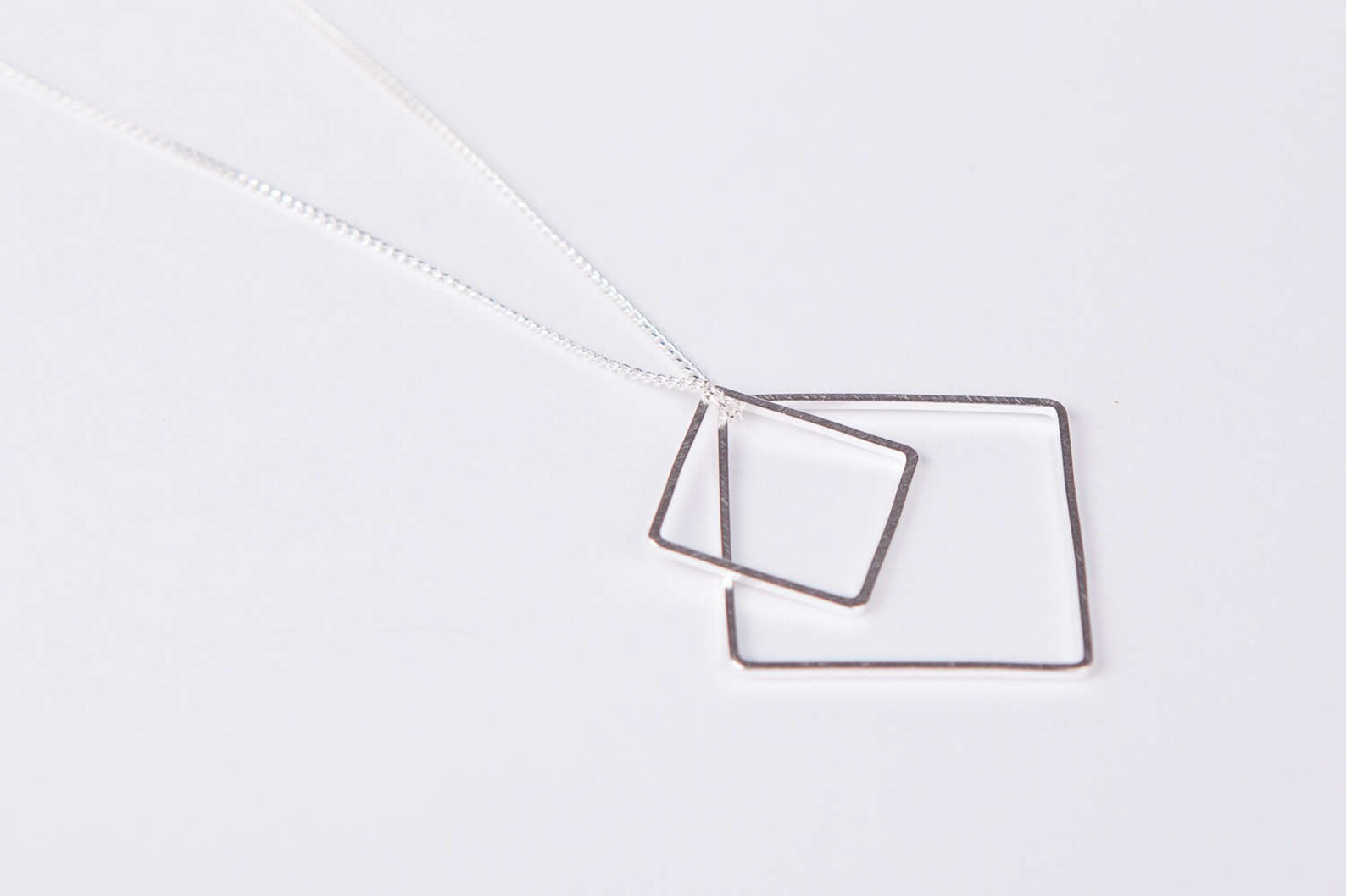 Long Golden Diamond Necklace Gold Plated Necklace Triangle Etsy