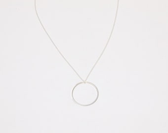 Sale  XL Circle Long Golden Necklace Or Rose Gold  Plated with a Hoop Necklace Circle Large Ring Golden Necklace  Hoops  Disc