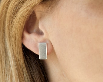 Minimalistic Earrings Rectangle Shaped Minimal Geometric Studs Earstuds