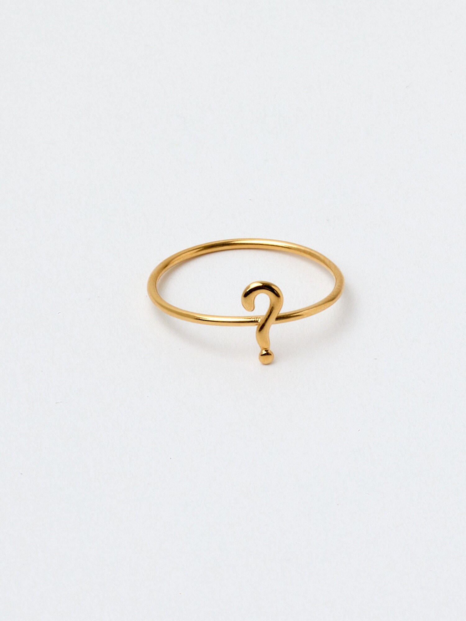 Last Piece Sterling Silver Ring ? Question ? Gold Plated Questionmark ...