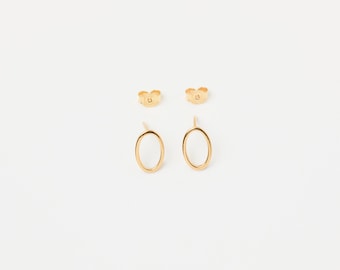 A pair of Oval Drop Studs Earstuds  Sterling Studs Earrings  Studs