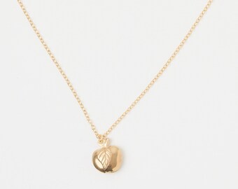 Unieke unieke appelketting, fijne gouden ketting met appelketting, eyecatcher zomer