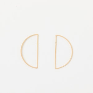 Golden Moon Geometric Half Circle Earstuds Sterling Silver Studs Earrings Studs Hoops image 3