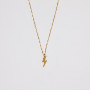 Collier d’éclair doré collier d’or éclair flash or rose éclair couche bijoux collier éclair