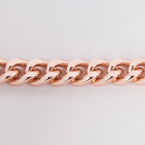 Bracelet Rosegold or Silver Curb Chain Rose Gold Plated Chunky Curb Bracelet Rosegold image 2