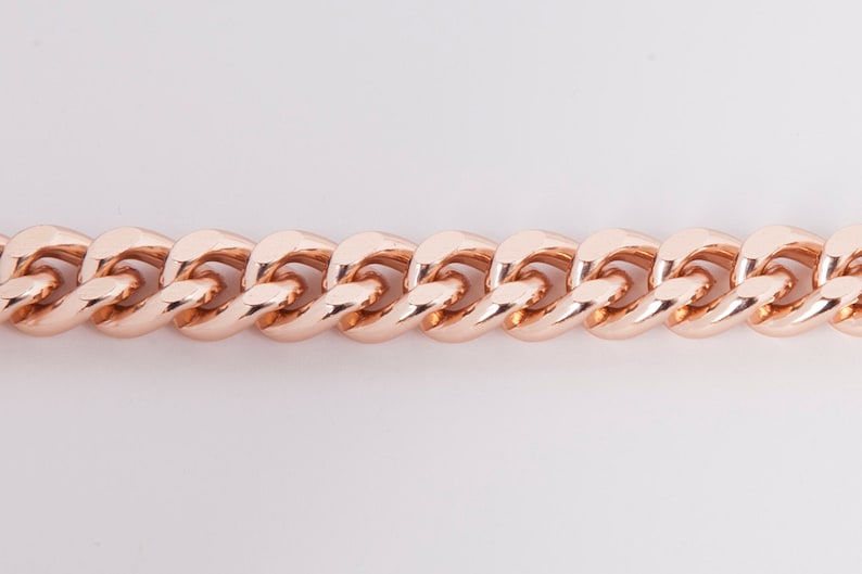 Bracelet Rosegold or Silver Curb Chain Rose Gold Plated Chunky Curb Bracelet Rosegold image 2