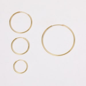 Golden waterproof Hoops M Earrings Golden or rosegolden Hoops Sterling Silver 925 Gold Plated Earrings