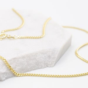 Golden Necklace Casual Look simple and chic golden Necklace Chain Sterling Silver Curbchain Choker image 3