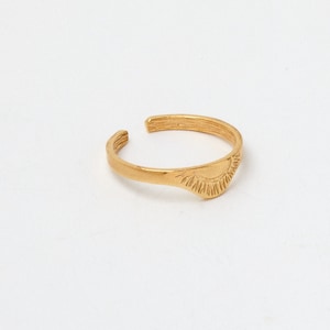 Adjustable Finger Ring Sunset Sunrise Sun Statement Ring Gold Rosegold or Silver  Plated Boho Stackable