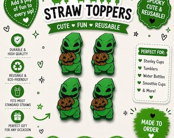Spooky Straw Topper | Reusable Straw Charm | Cute Cup Accessory | Stanley Cup Topper | Tumbler Straw Cover | Gift for Coffee Lovers