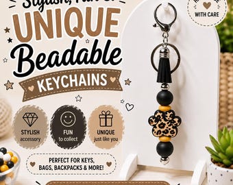 Beadable Paw Keychain | Cute Handmade Keychain | Beaded Purse Charm | Backpack Charm | Stylish Key Accessory | Great Gift Idea