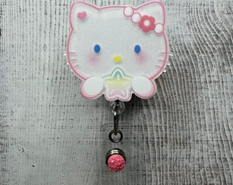 Glitter Character Badge Reel | Retractable ID Holder