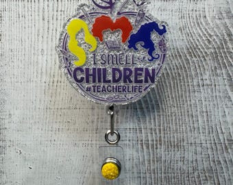 Teacher Badge Reel | Glitter Acrylic ID Holder | Teacher Life Design