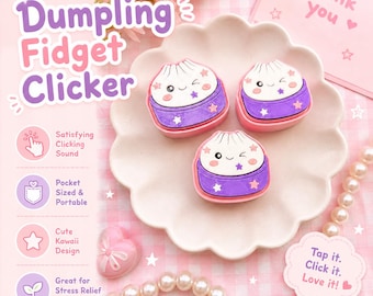 Dumpling Fidget Clicker | Stress Relief Toy | Cute Pocket Fidget | Desk Toy | Gift for Kids & Adults | Sensory Clicker