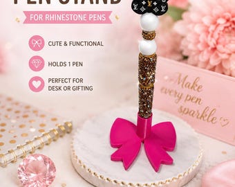 Single Bow Pen Stand for Rhinestone Pens | Cute Desk Accessory | 3D Printed Pen Holder