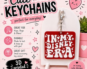 In My Disney Era Keychain | 3D Printed Mouse-Inspired Keychain | Cute Bag Charm | Backpack Accessory | Gift for Theme Park Fans