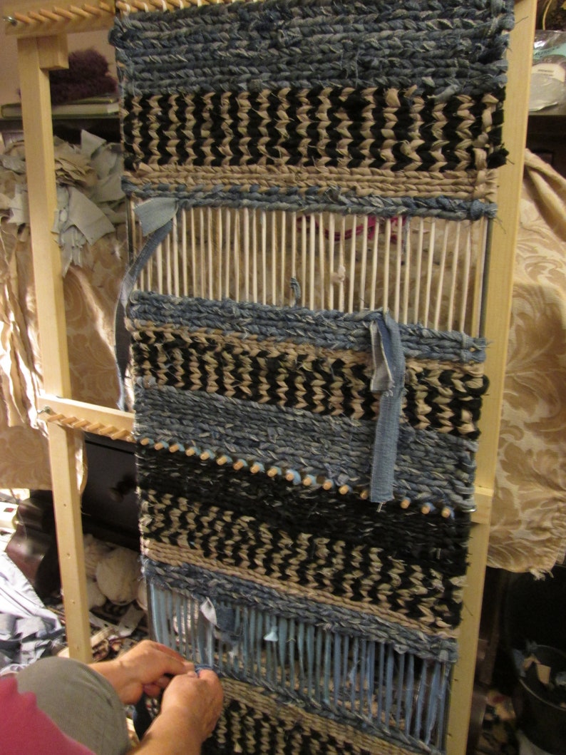 Handmade Adjustable Floor Rag Rug Twining Loom Includes Video - Etsy